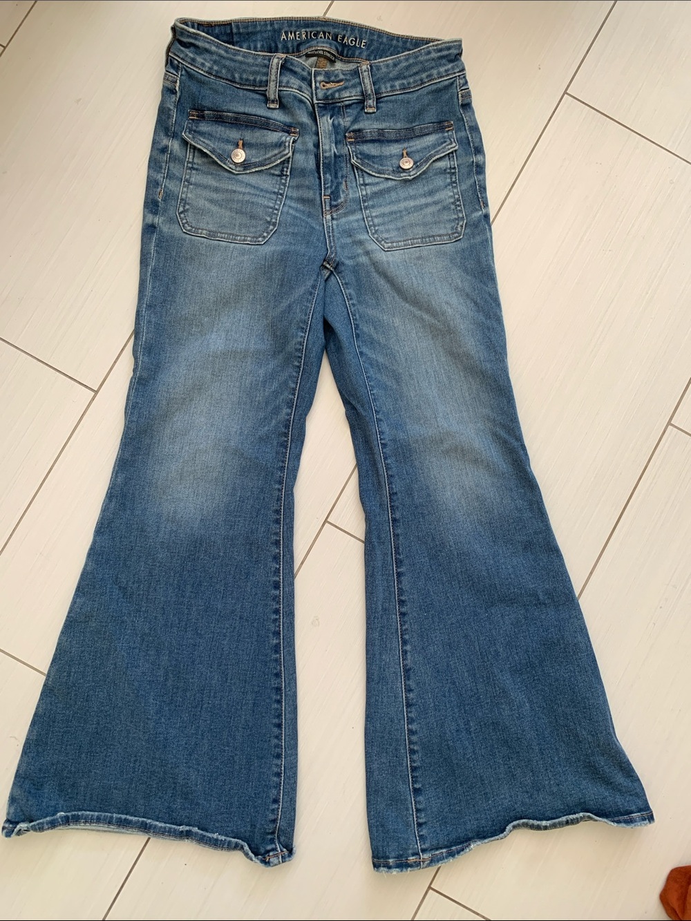 American Eagle Ne(X)t Level festival flare Medium Blue Flared Jeans